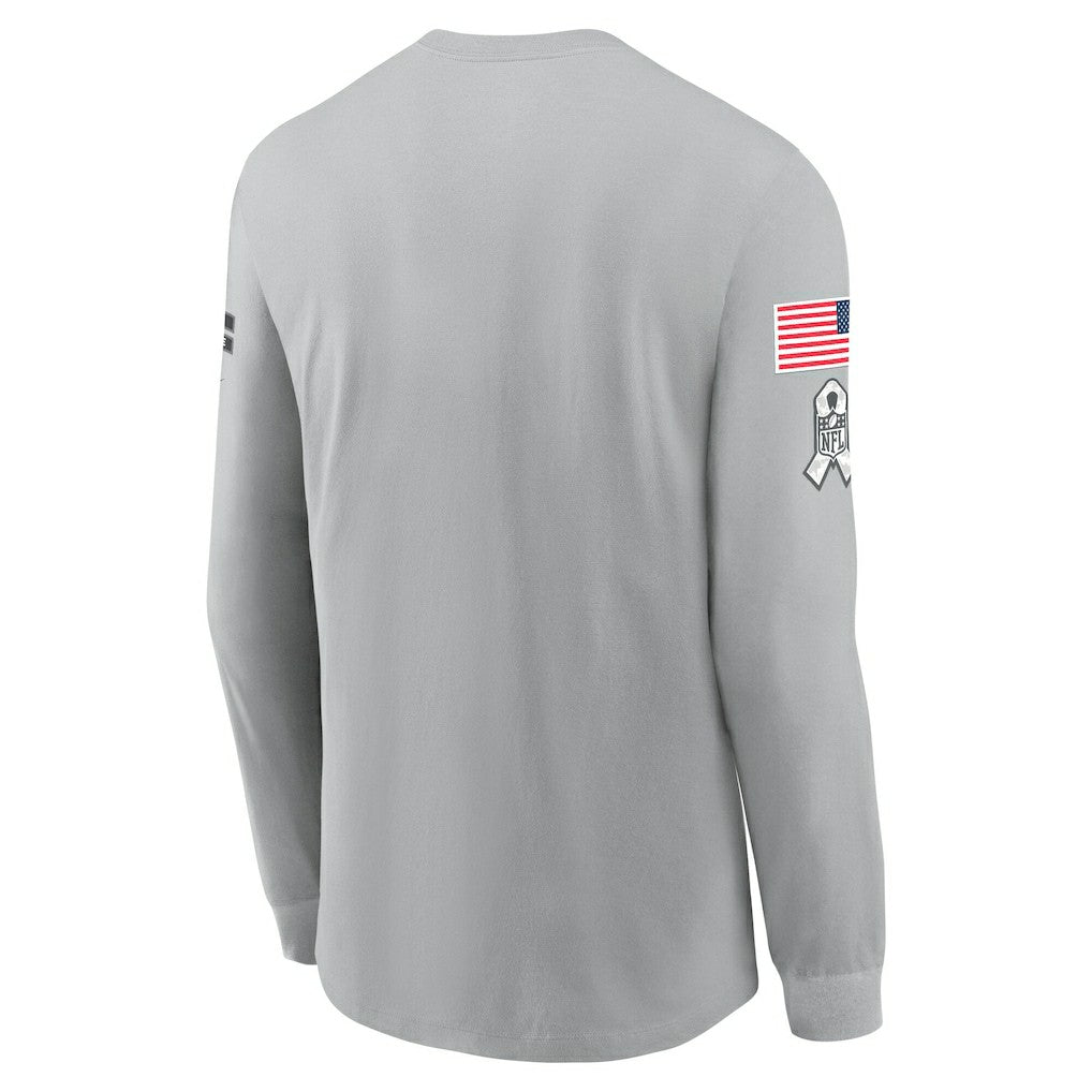 Dallas Cowboys 2024 Salute To Service Long Sleeve T-Shirt - Gray T-shirts