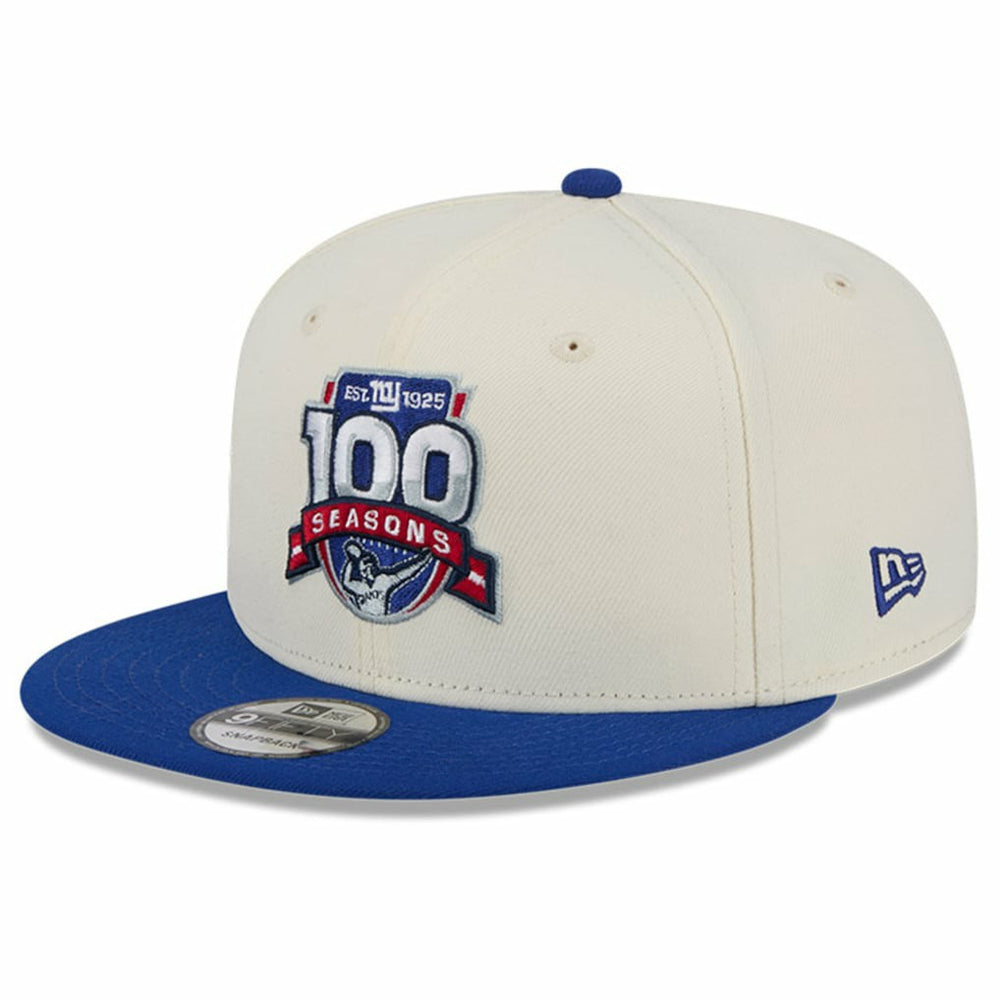 New York Giants New Era 100th Season Two-Tone 9FIFTY Snapback Hat - Cream/Royal Hats