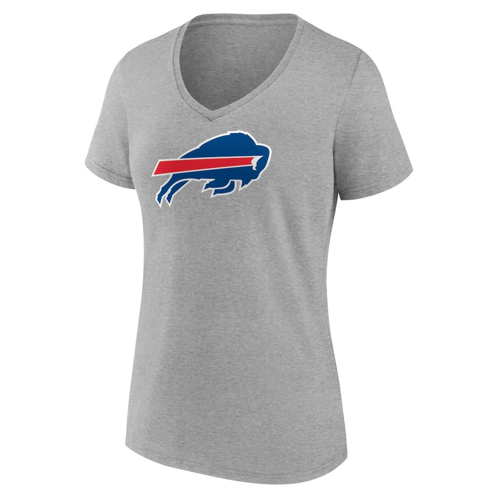 Josh Allen Buffalo Bills Women's Icon Player Name & Number V-Neck T-Shirt - Gray T-shirts