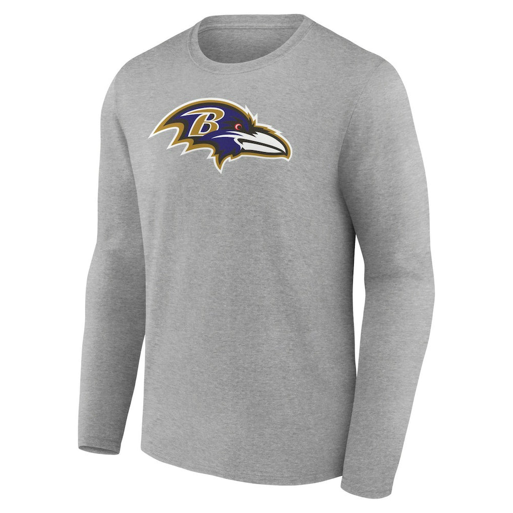 Zay Flowers Baltimore Ravens Icon Player Name & Number Long Sleeve T-Shirt - Gray T-shirts