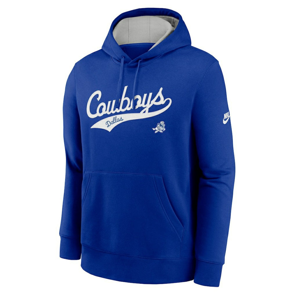 Dallas Cowboys Rewind Club Logo Pullover Hoodie - Royal Hoodies