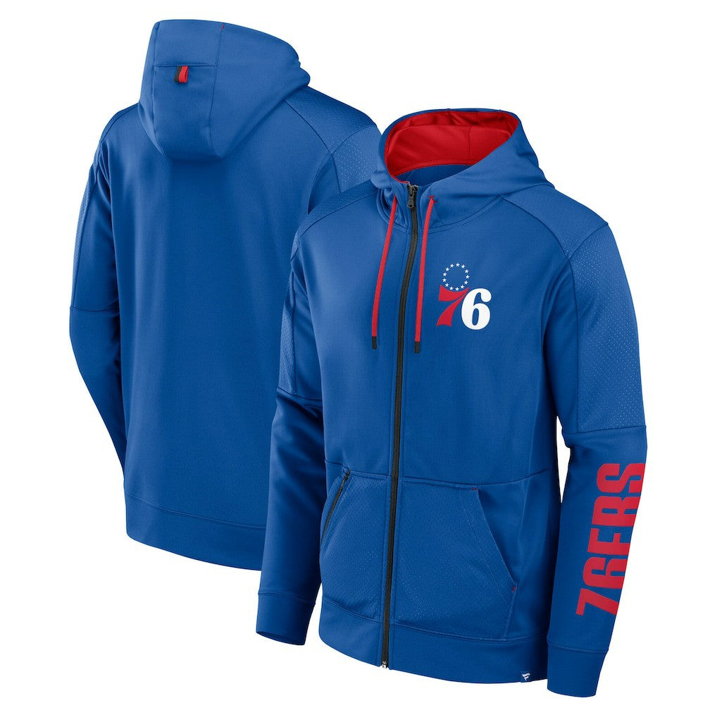 Philadelphia 76ers Baller Defender Performance Full-Zip Hoodie Royal - Fanatics