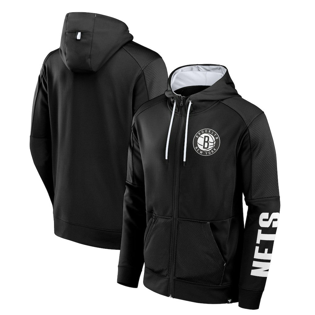 Brooklyn Nets Baller Defender Performance Full-Zip Hoodie Black - Fanatics