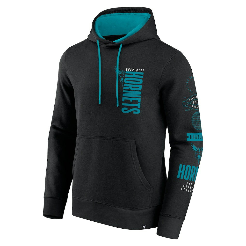 Charlotte Hornets Game Time Crossover Pullover Hoodie Black - Fanatics