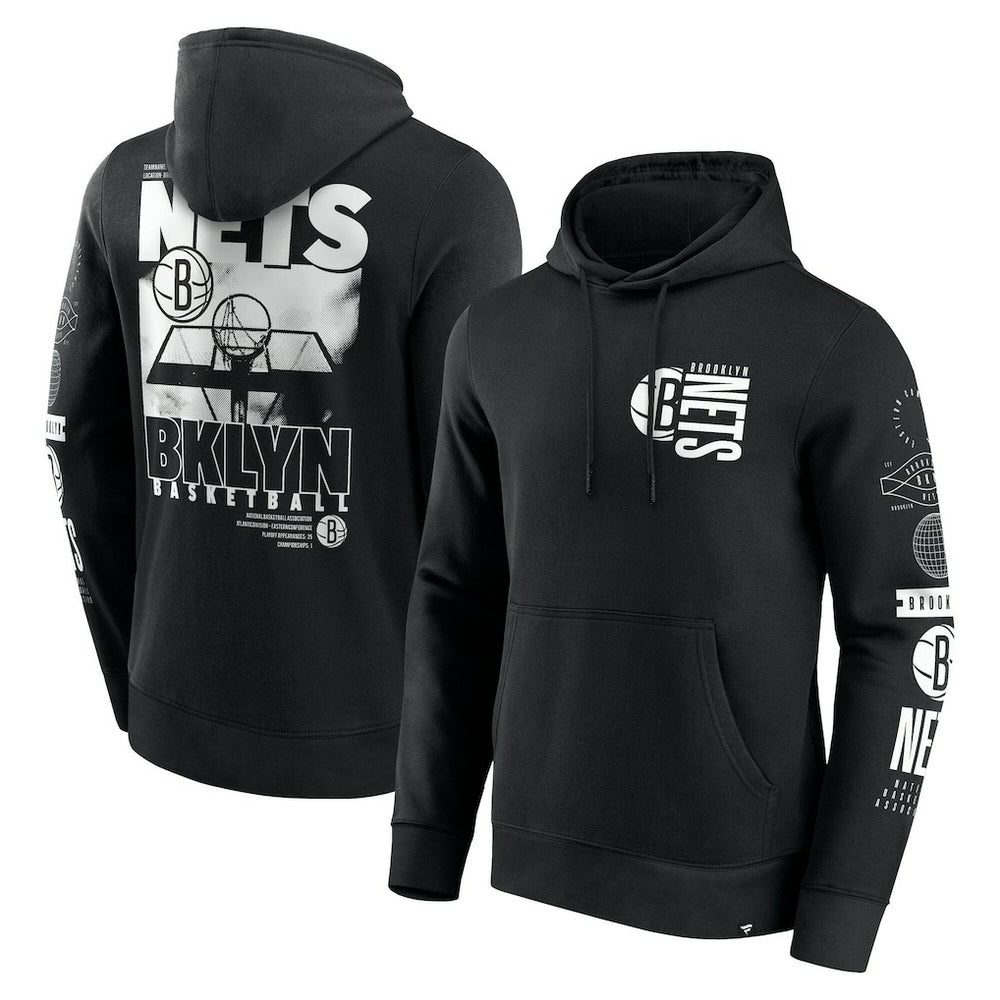 Brooklyn Nets Game Time Crossover Pullover Hoodie Black - Fanatics