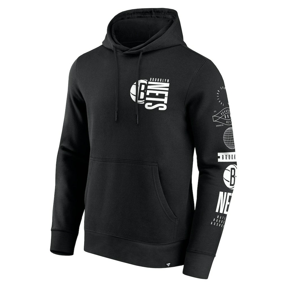 Brooklyn Nets Game Time Crossover Pullover Hoodie Black - Fanatics