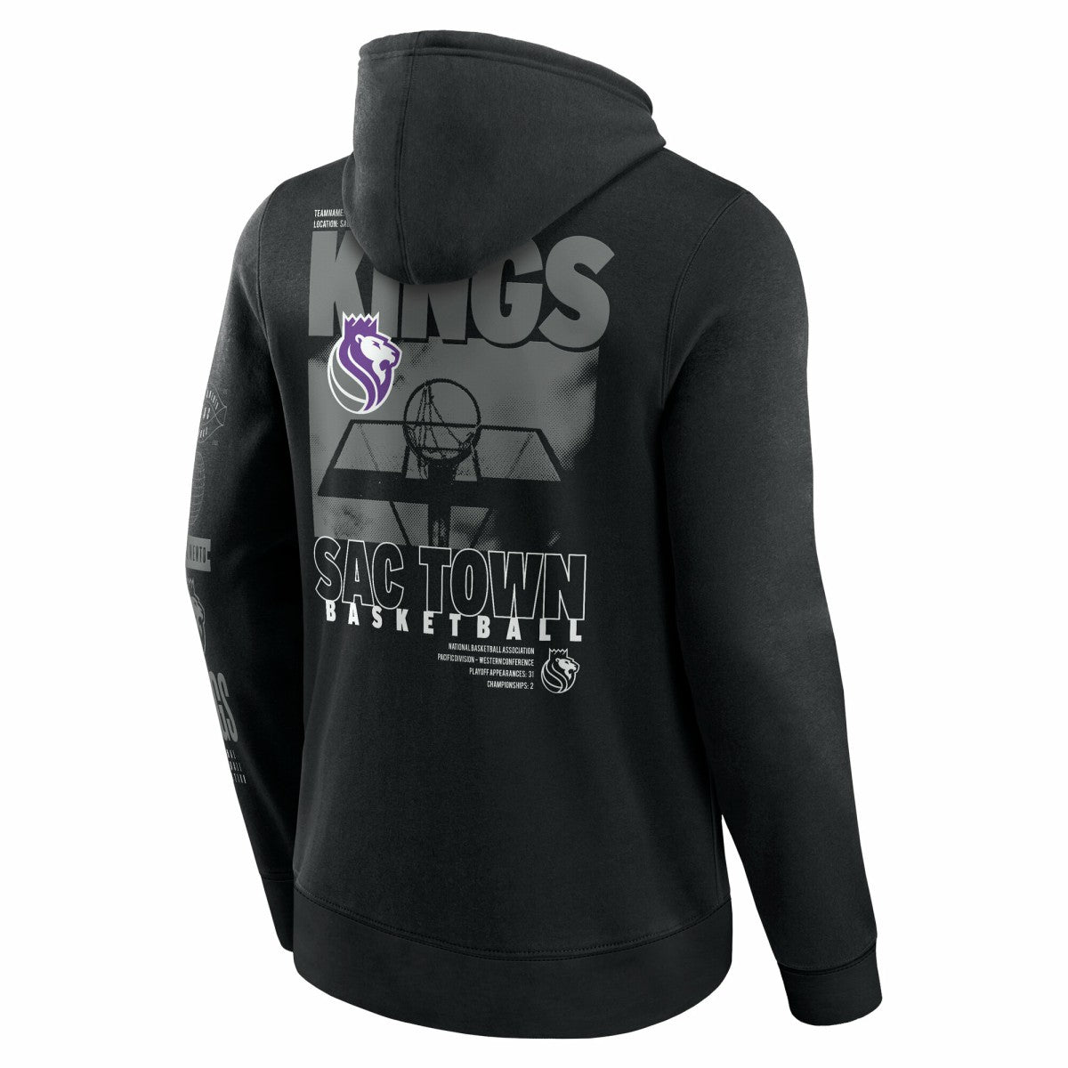 Sacramento Kings Game Time Crossover Pullover Hoodie Black - Fanatics