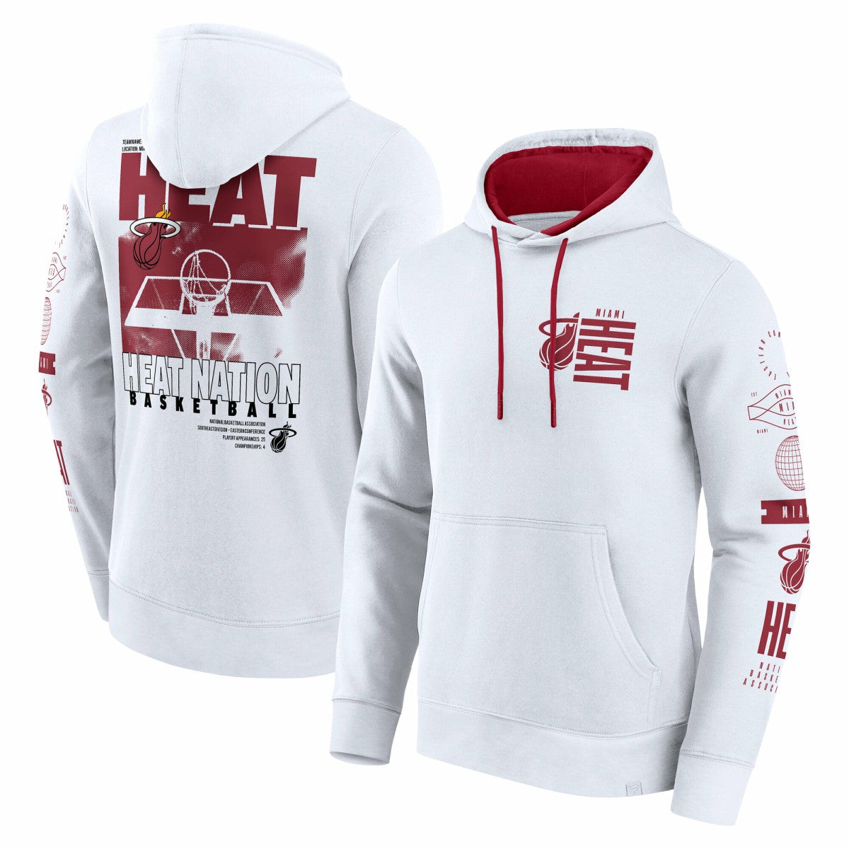 Miami Heat Game Time Crossover Pullover Hoodie White - Fanatics outlet