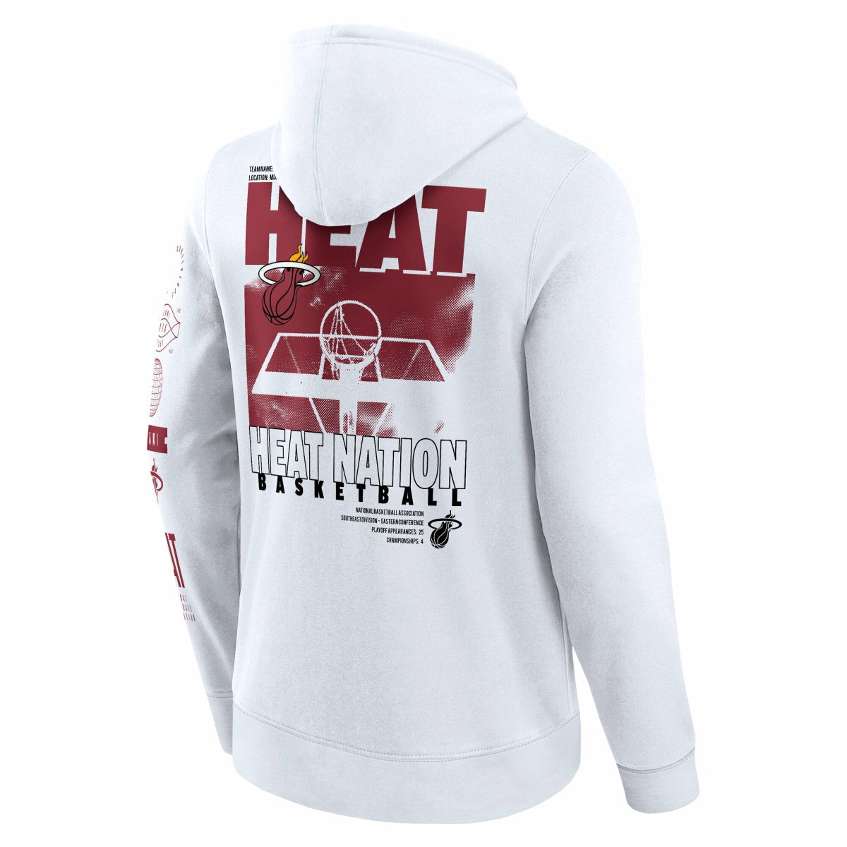 Miami Heat Game Time Crossover Pullover Hoodie White - Fanatics outlet