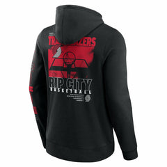 Portland Trail Blazers Game Time Crossover Pullover Hoodie Black - Fanatics