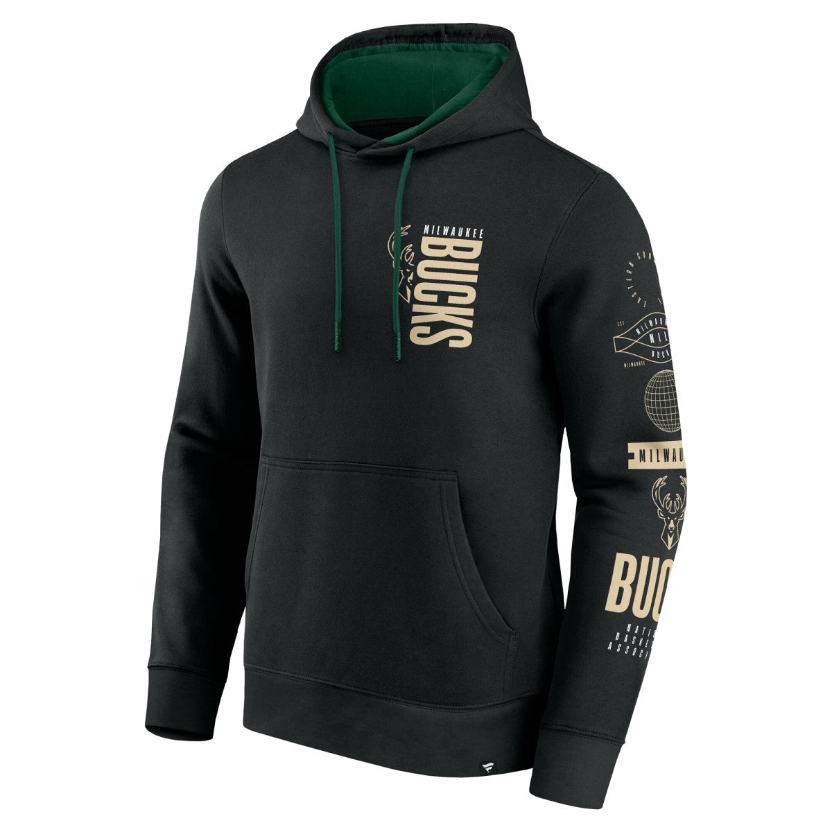 Milwaukee Bucks Game Time Crossover Pullover Hoodie Black - Fanatics