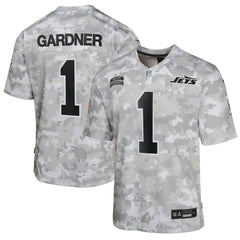 Sauce Gardner New York Jets Youth 2024 Salute to Service Game Jersey - Arctic Camo Jerseys