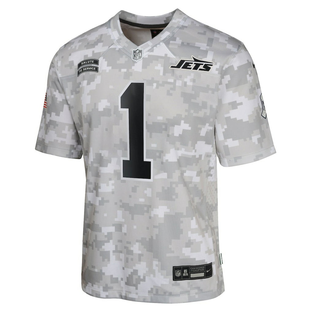 Sauce Gardner New York Jets Youth 2024 Salute to Service Game Jersey - Arctic Camo Jerseys