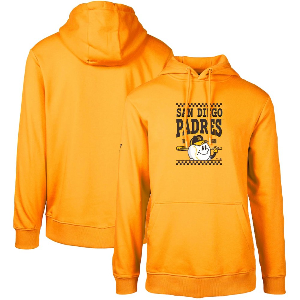 San Diego Padres Levelwear  Podium Inaugural Pullover Hoodie - Gold Hoodies