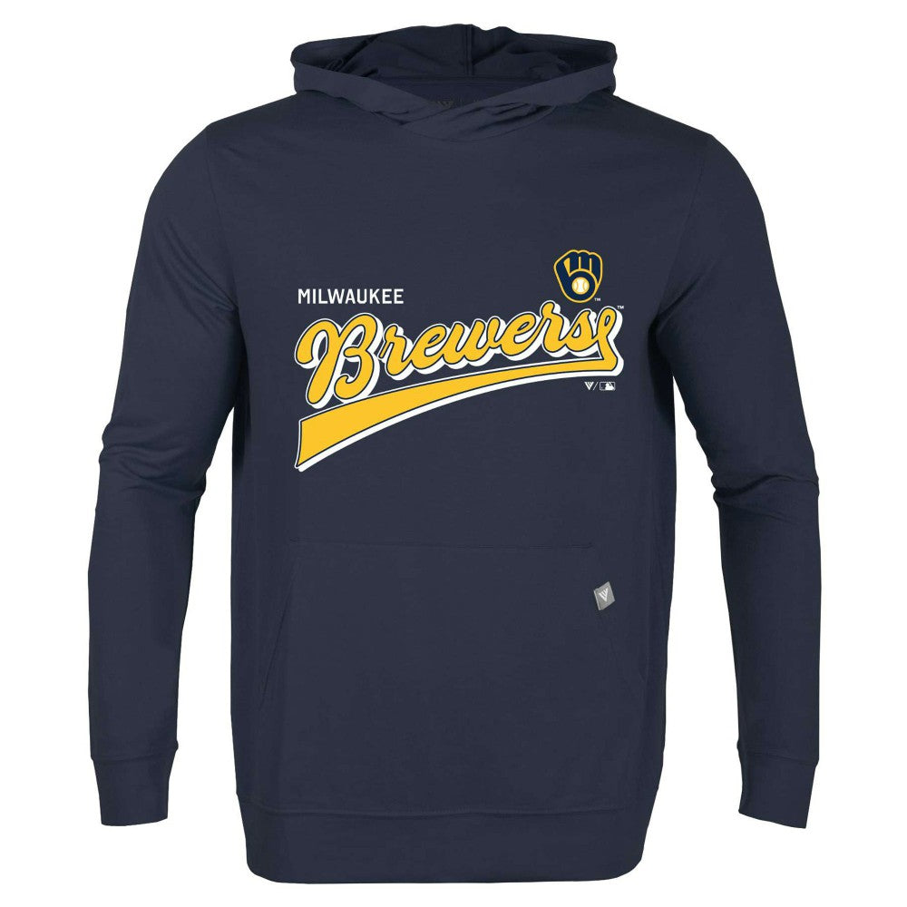 Milwaukee Brewers Levelwear  Relay 2.0 Retro Pullover Hoodie - Navy Hoodies