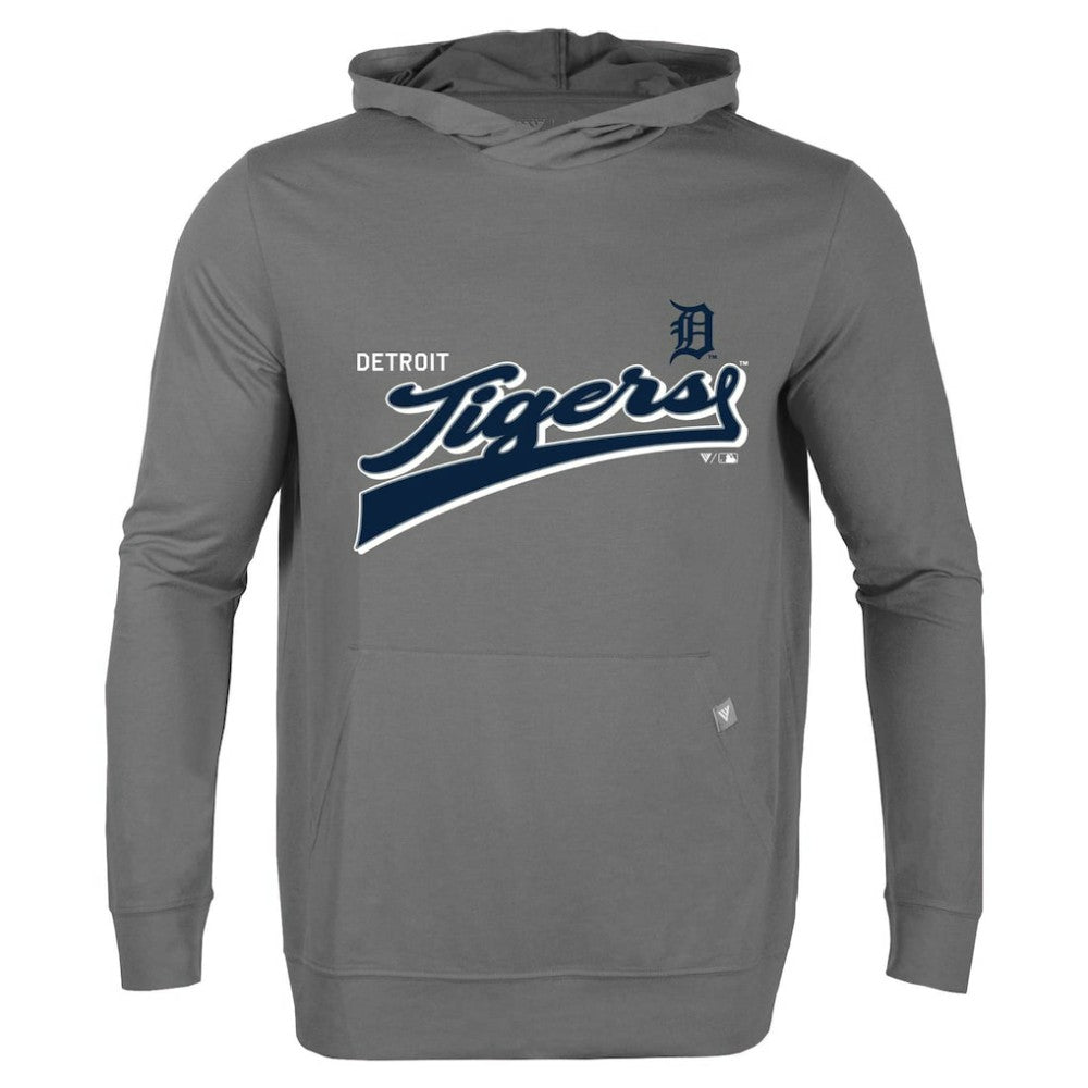 Detroit Tigers Levelwear  Relay 2.0 Retro Pullover Hoodie - Gray Hoodies
