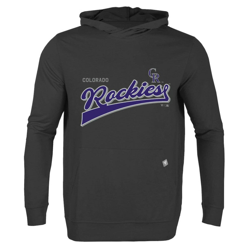 Colorado Rockies Levelwear  Relay 2.0 Retro Pullover Hoodie - Black Hoodies