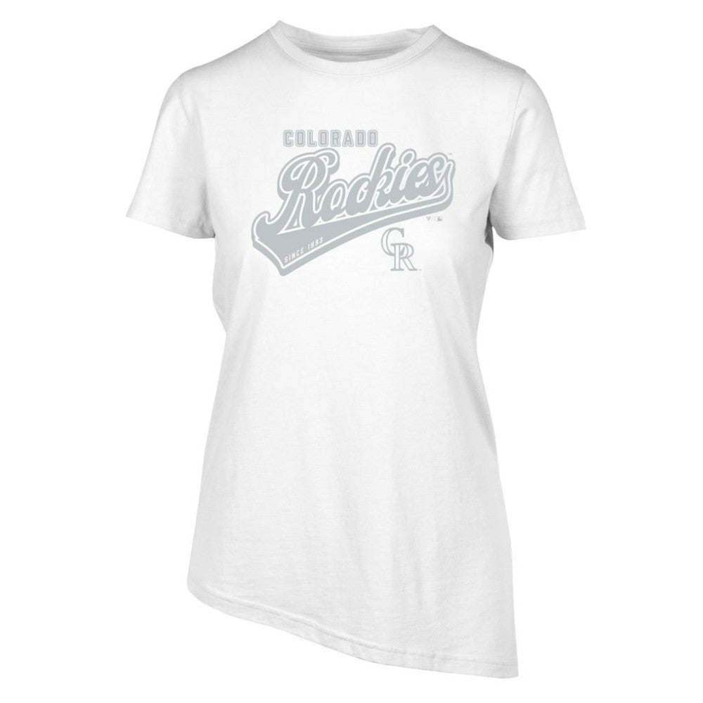 Colorado Rockies Levelwear Women's  Birch Sweep T-Shirt - White T-shirts