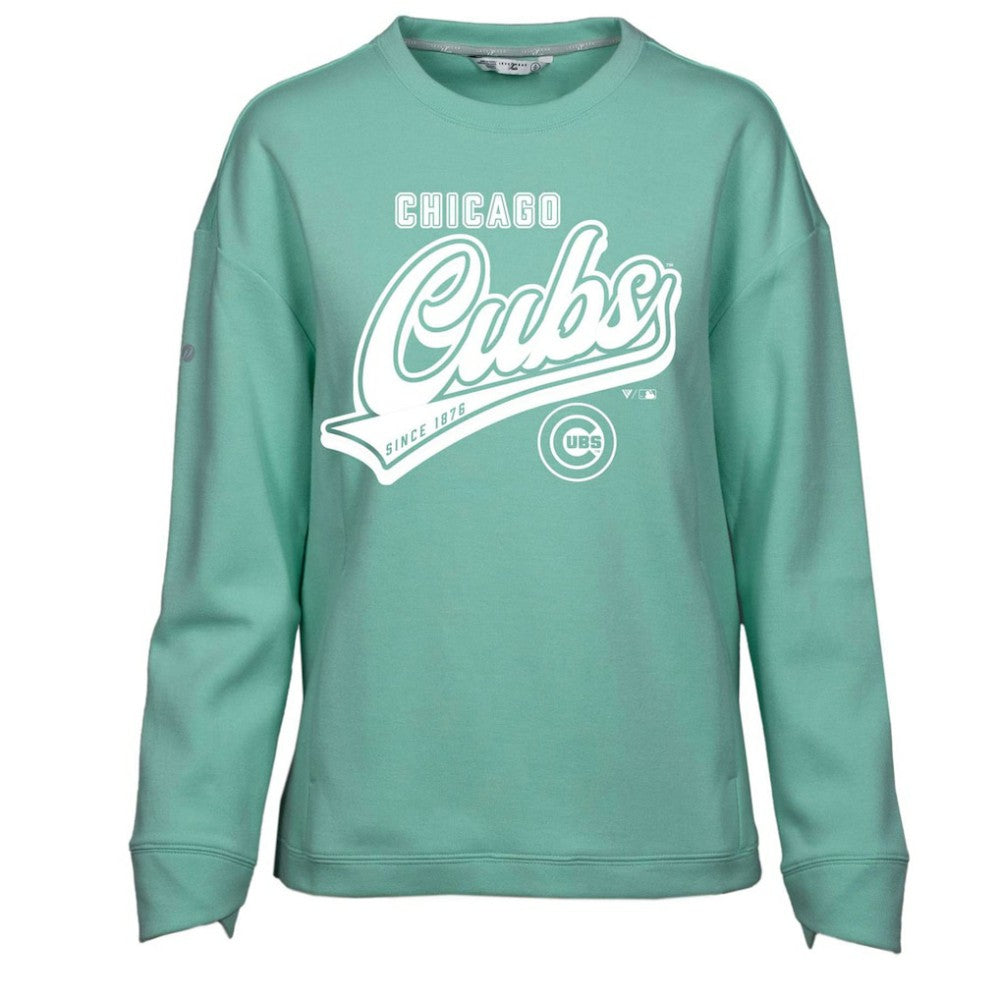 Chicago Cubs Levelwear Women's  Fiona Sweep Pullover Sweatshirt - Mint Pullover