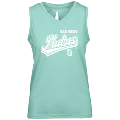 San Diego Padres Levelwear Women's  Paisley Sweep V-Neck Tank Top - Mint Tanks
