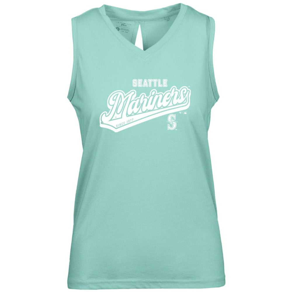 Seattle Mariners Levelwear Women's  Paisley Sweep V-Neck Tank Top - Mint Tanks