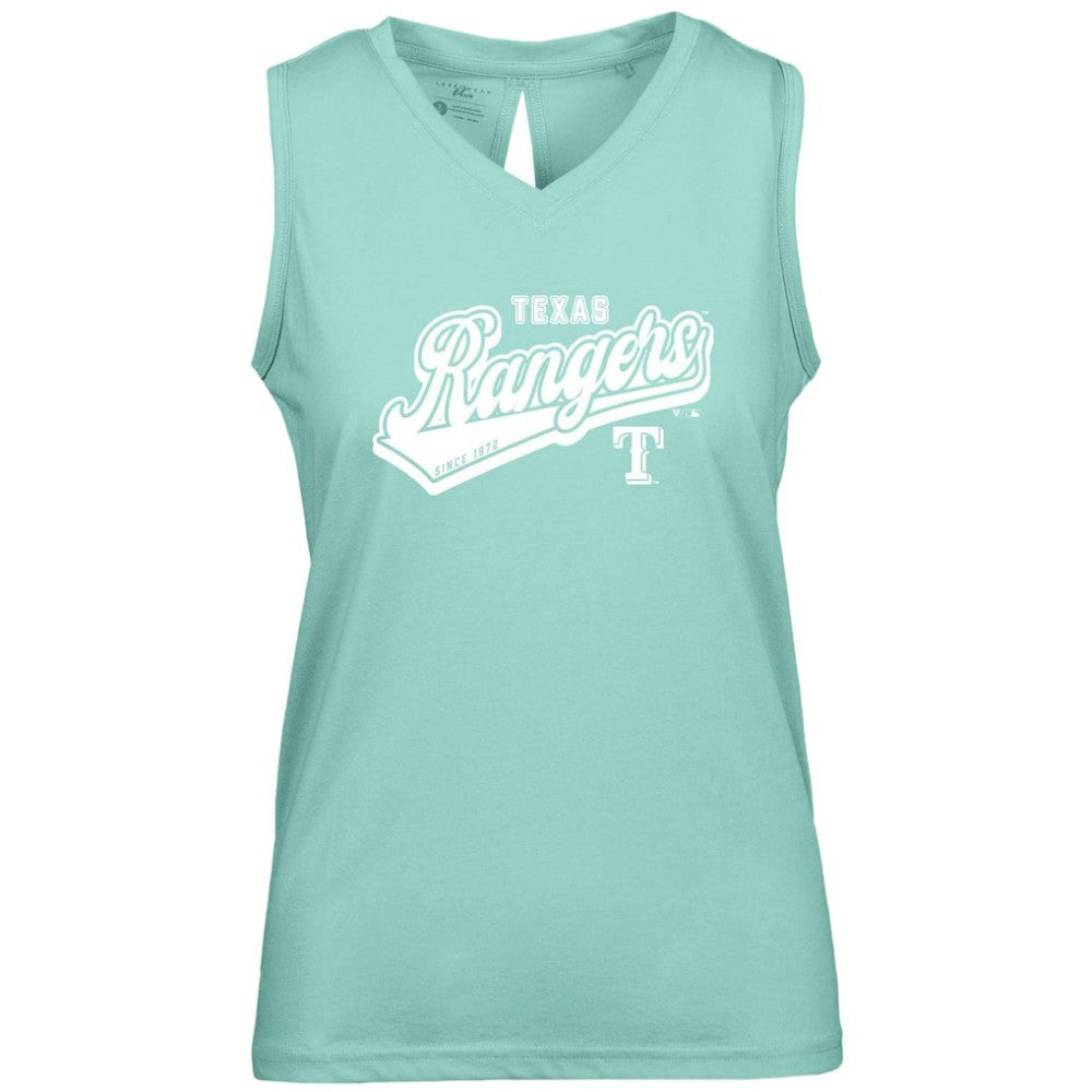 Texas Rangers Levelwear Women's  Paisley Sweep V-Neck Tank Top - Mint Tanks