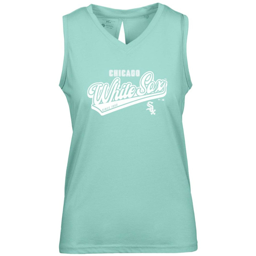 Chicago White Sox Levelwear Women's  Paisley Sweep V-Neck Tank Top - Mint Tanks