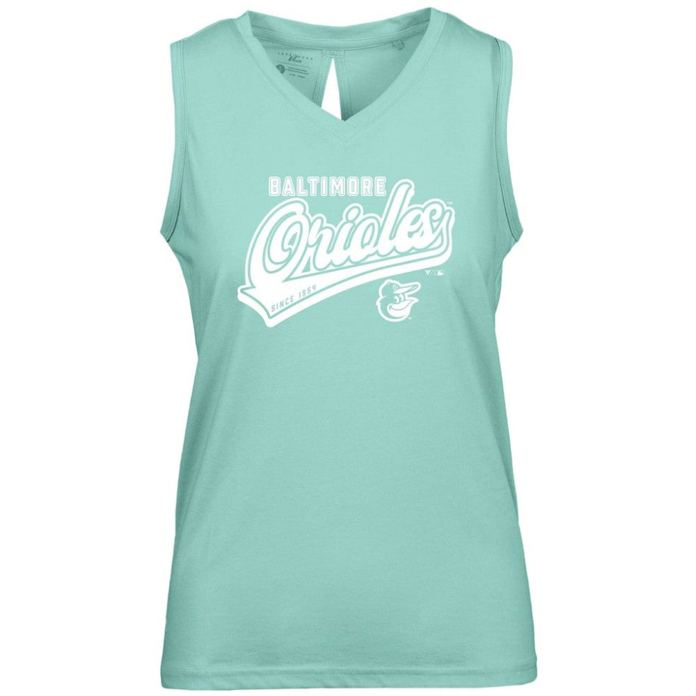 Baltimore Orioles Levelwear Women's  Paisley Sweep V-Neck Tank Top - Mint Tanks