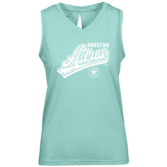 Houston Astros Levelwear Women's  Paisley Sweep V-Neck Tank Top - Mint Tanks