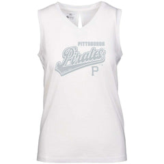 Pittsburgh Pirates Levelwear Women's  Paisley Sweep V-Neck Tank Top - White Tanks