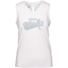 Chicago White Sox Levelwear Women's  Paisley Sweep V-Neck Tank Top - White Tanks