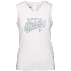 Baltimore Orioles Levelwear Women's  Paisley Sweep V-Neck Tank Top - White Tanks