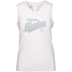 Cleveland Guardians Levelwear Women's  Paisley Sweep V-Neck Tank Top - White Tanks