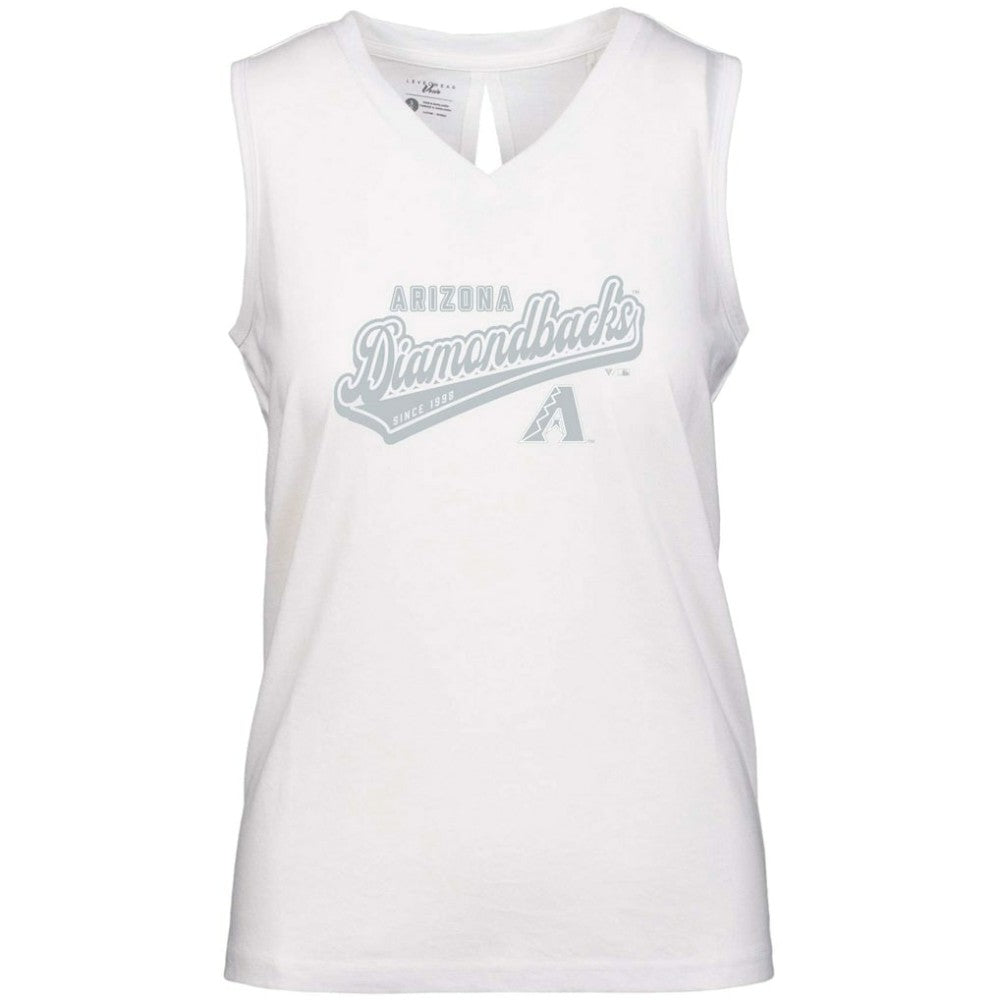Arizona Diamondbacks Levelwear Women's  Paisley Sweep V-Neck Tank Top - White Tanks