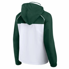 Milwaukee Bucks Women's Anorak Raglan Full-Zip Hoodie Jacket White/Hunter Green - Fanatics outlet
