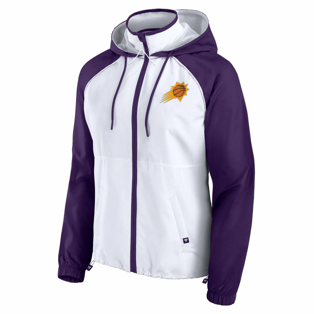 Phoenix Suns Women's Anorak Raglan Full-Zip Hoodie Jacket White/Purple - Fanatics
