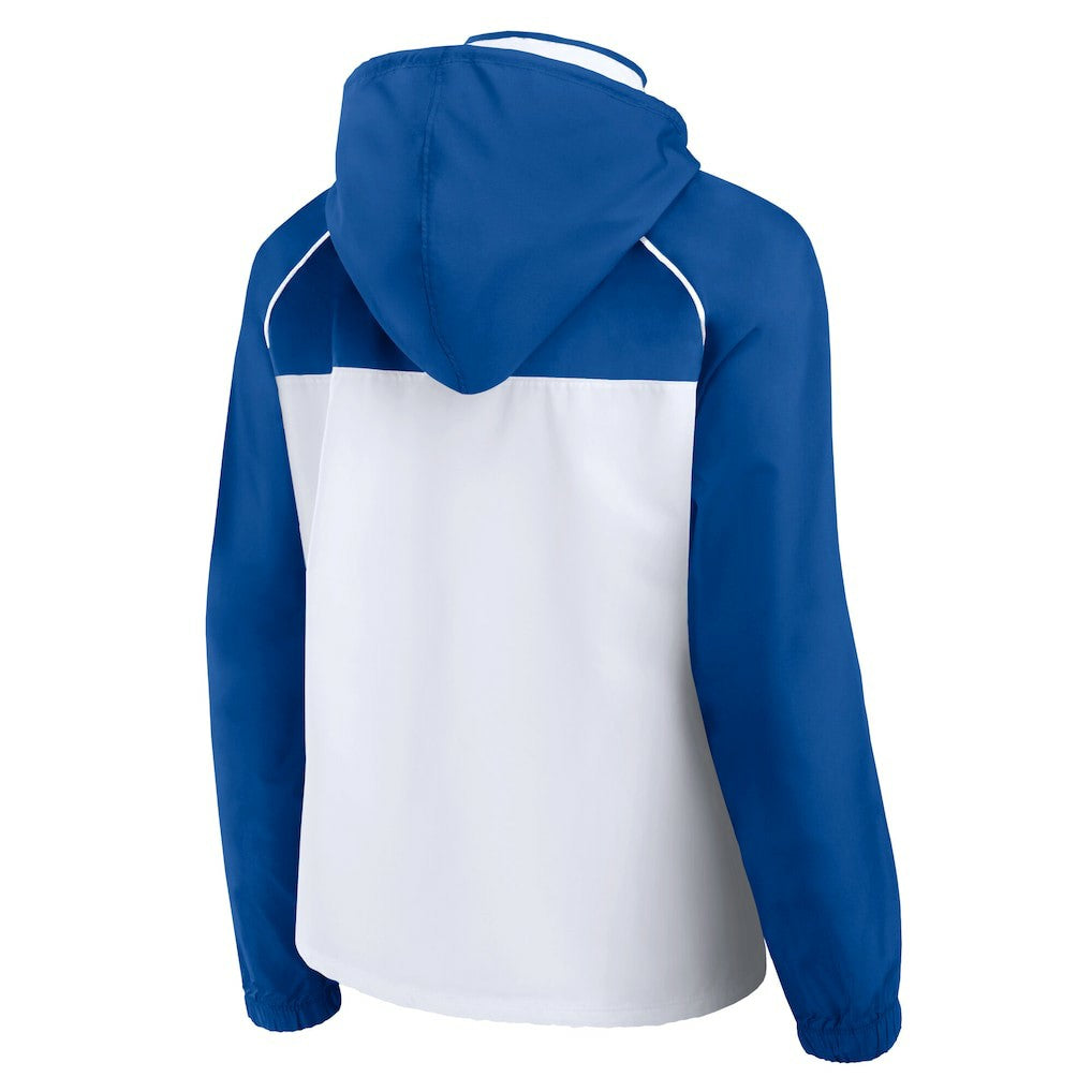 Philadelphia 76ers Women's Anorak Raglan Full-Zip Hoodie Jacket White/Royal - Fanatics