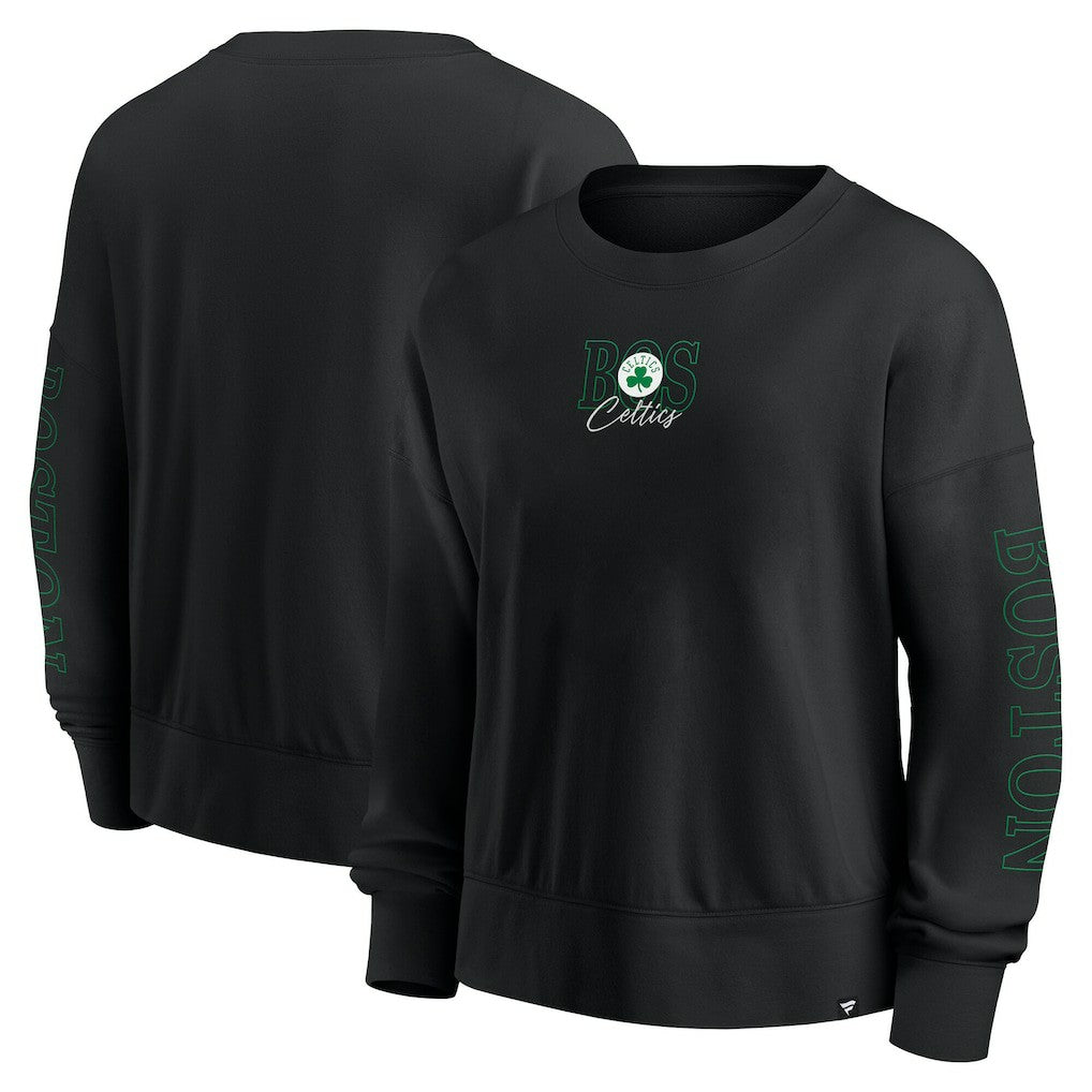 Boston Celtics Women's Oversized Game Day Pullover Sweatshirt Black - Fanatics