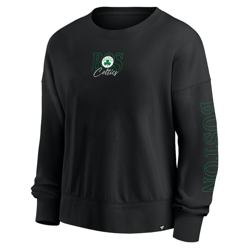 Boston Celtics Women's Oversized Game Day Pullover Sweatshirt Black - Fanatics