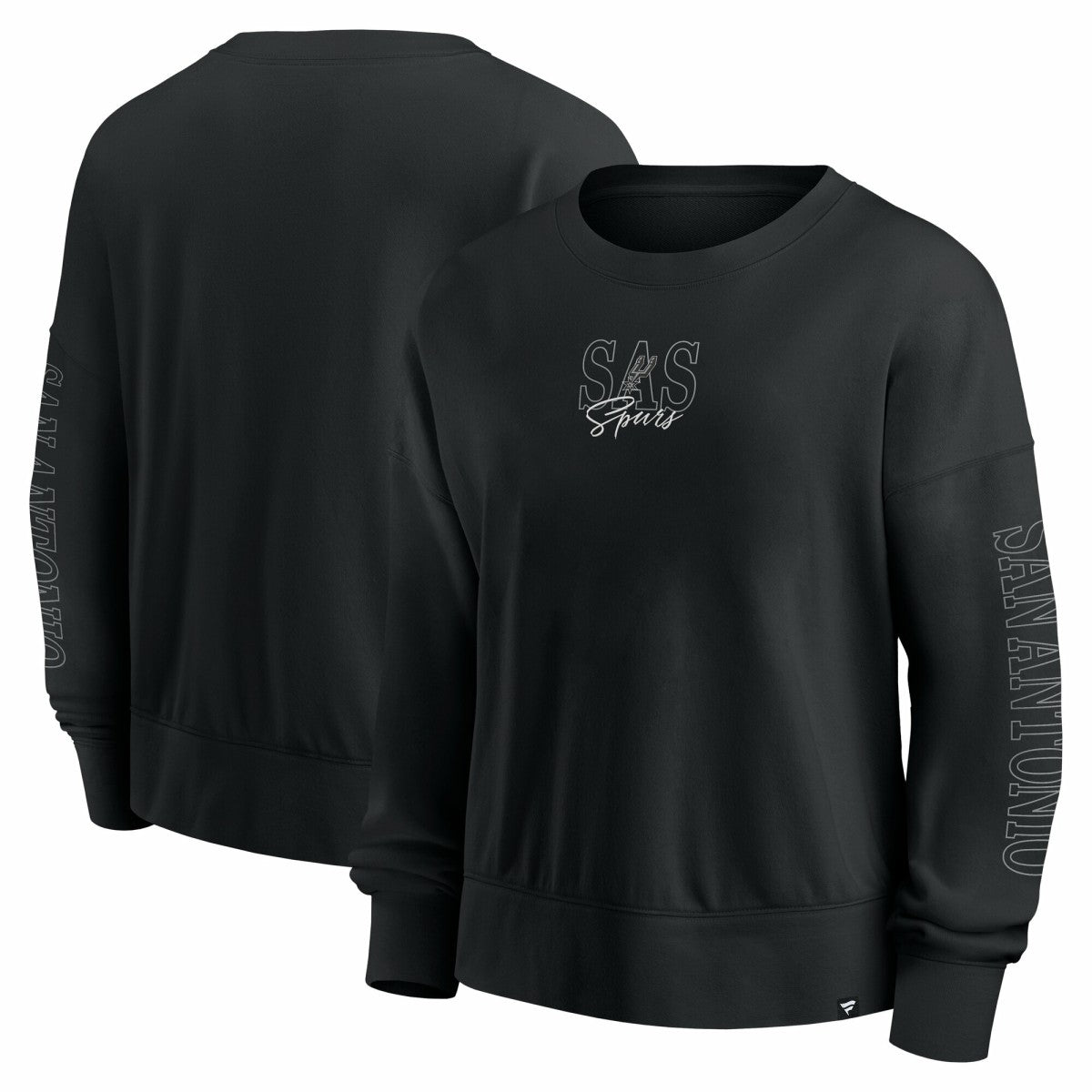 San Antonio Spurs Women's Oversized Game Day Pullover Sweatshirt Black - Fanatics