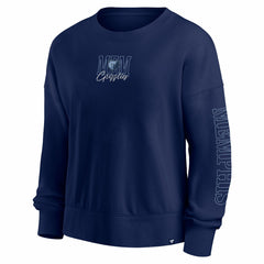 Memphis Grizzlies Women's Oversized Game Day Pullover Sweatshirt Navy - Fanatics