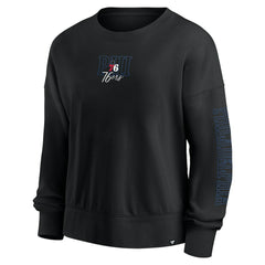 Philadelphia 76ers Women's Oversized Game Day Pullover Sweatshirt Black - Fanatics