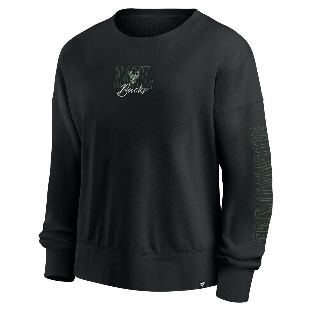 Milwaukee Bucks Women's Oversized Game Day Pullover Sweatshirt Black - Fanatics outlet