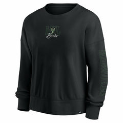 Milwaukee Bucks Women's Oversized Game Day Pullover Sweatshirt Black - Fanatics outlet