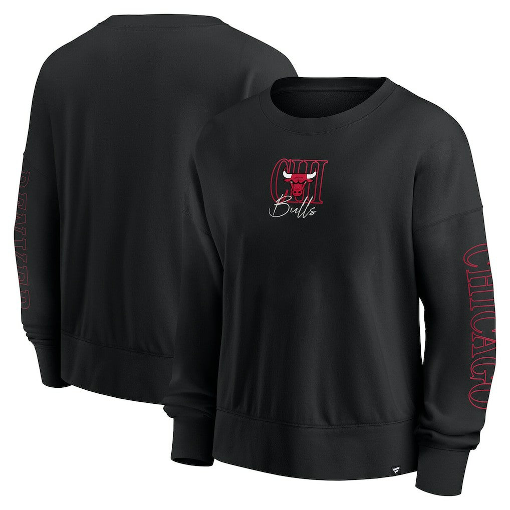 Chicago Bulls Women's Oversized Game Day Pullover Sweatshirt Black - Fanatics