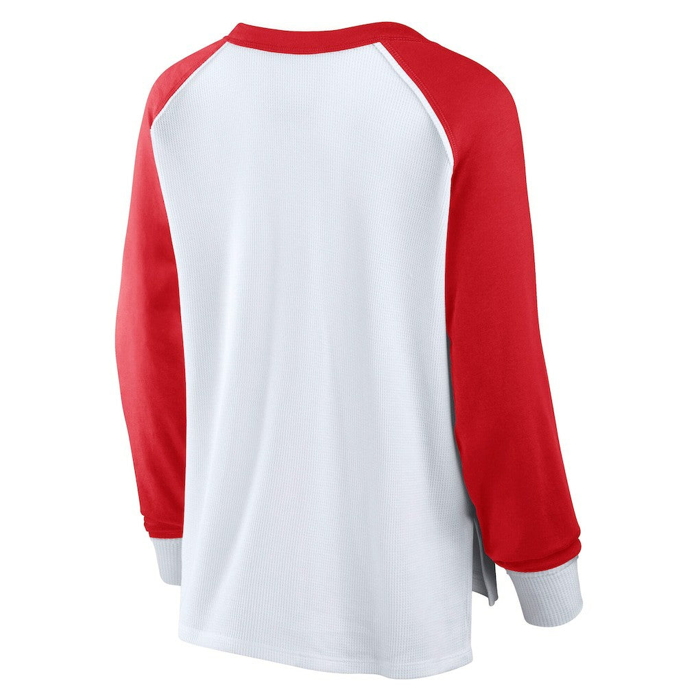 Chicago Bulls Women's Open Lane Waffle Long Sleeve V-Neck T-Shirt White - Fanatics