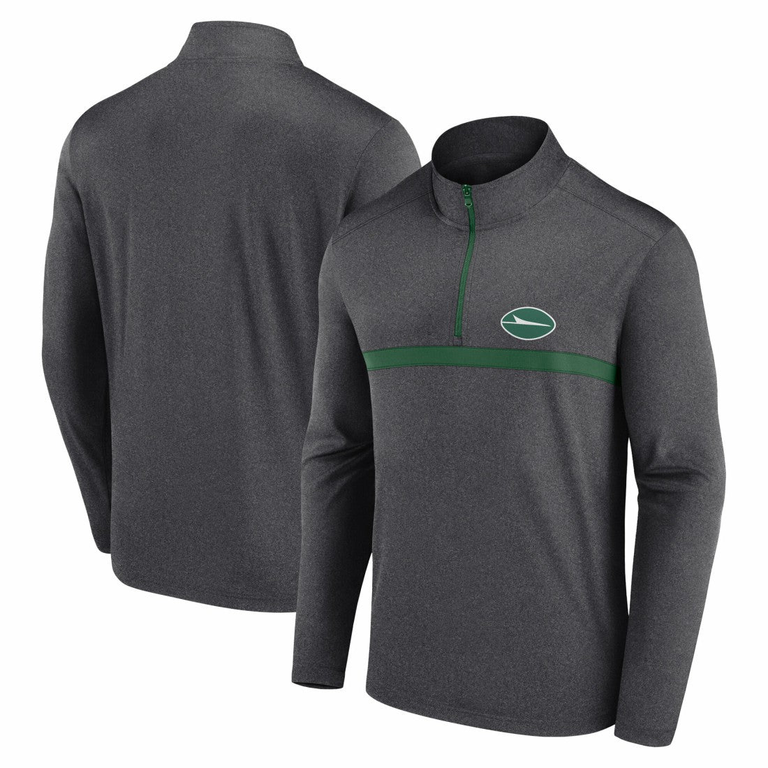 New York Jets Head-to-Head Quarter-Zip Pullover - Heather Charcoal Pullover