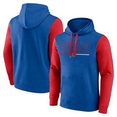 Buffalo Bills Outline Pullover Hoodie - Royal/Red Hoodies
