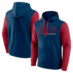 Houston Texans Outline Pullover Hoodie - Navy/Red Hoodies
