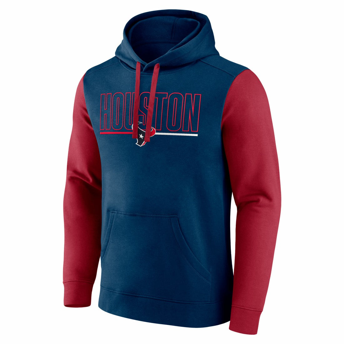 Houston Texans Outline Pullover Hoodie - Navy/Red Hoodies